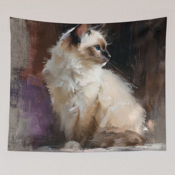 Item preview, Regal Ragdoll Cat Oil Painting Portrait designed and sold by Paolo-Bandal.