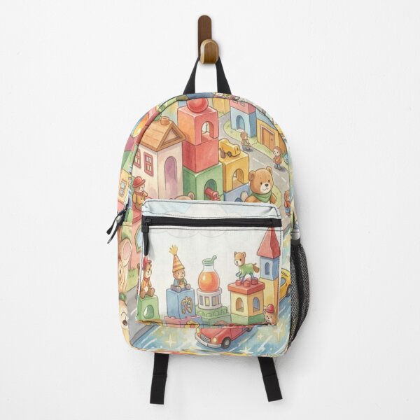 Item preview, A colorful toy city made of giant building blocks with a bubbling juice flow and children's imagination. designed and sold by FotoworldEdel.