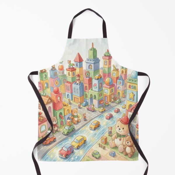 Item preview, A colorful toy city made of giant building blocks with a bubbling juice flow and children's imagination. designed and sold by FotoworldEdel.
