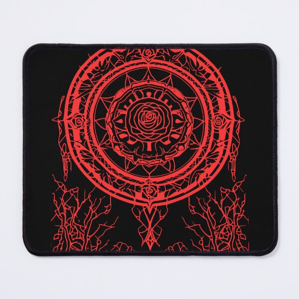 Item preview, Red Neon Gothic Rose Mandala Occult Sigil designed and sold by DarkOriginArts.