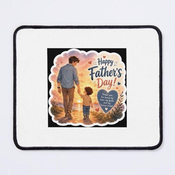 Item preview, Father’s Day Sunset Walk Sticker | Heartwarming Dad & Child Watercolor Illustration designed and sold by Rcc2512.