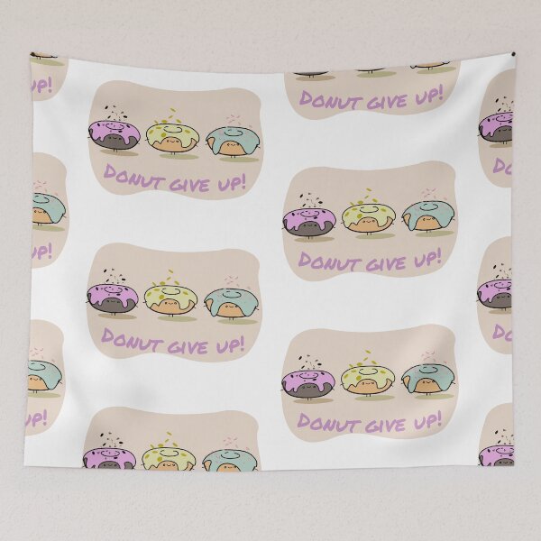 Item preview, Kawaii Donuts Art with Donut Give Up Funny Typography designed and sold by JOCSTOCK.