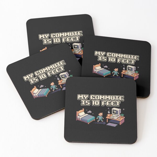 Item preview, My Commute Is 10 Feet Retro Pixel Art Remote Work designed and sold by Fenay Designs.