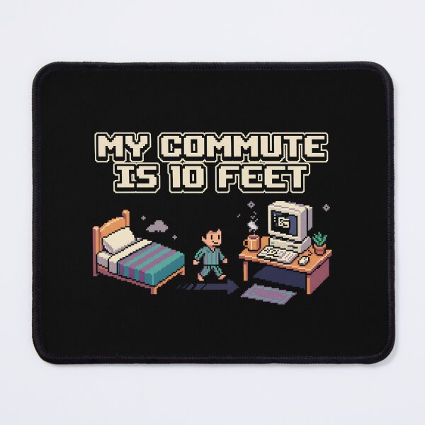 Item preview, My Commute Is 10 Feet Retro Pixel Art Remote Work designed and sold by Fenay Designs.
