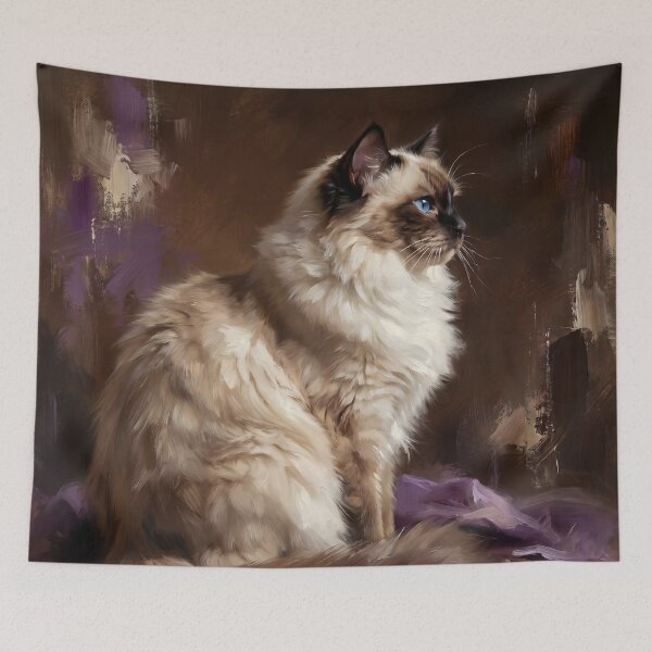 Item preview, Regal Ragdoll Cat Oil Painting Portrait designed and sold by Paolo-Bandal.