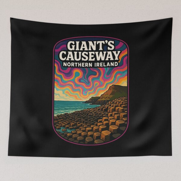 Item preview, Giant's Causeway Ireland Trippy Art Travel designed and sold by TomFrontierArt.