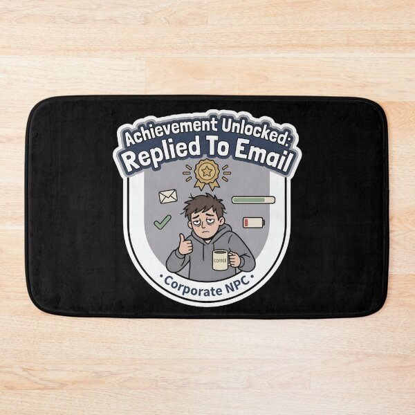 Item preview, Achievement Unlocked Replied To Email Corporate NPC Funny Quote designed and sold by Fenay Designs.