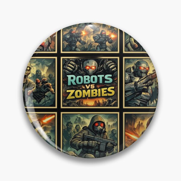 Item preview, Robots vs Zombies Pop Art designed and sold by redsharkuk.