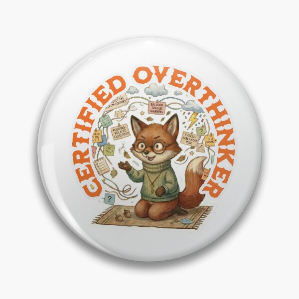 Item preview, Certified Overthinker Fox | Funny Anxiety Fox Design | Cute Overthinking Animal Art | Introvert Humor Gift | Mental health illustration designed and sold by Fernhaven.