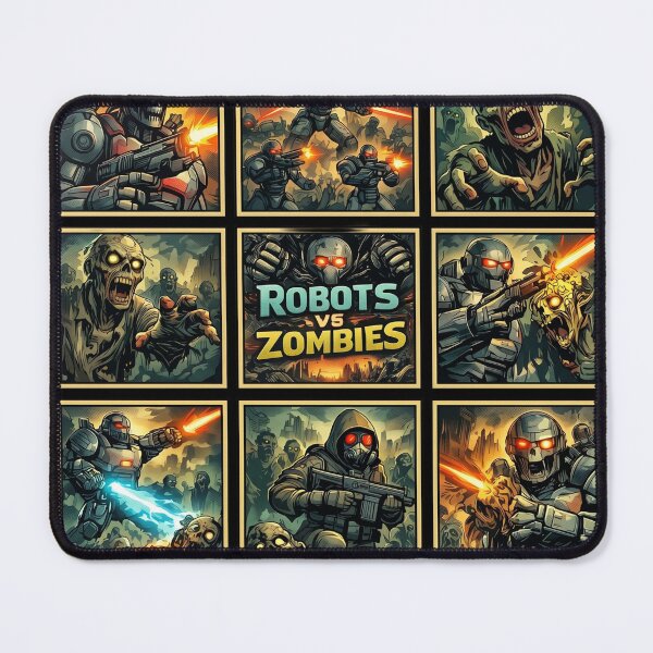 Item preview, Robots vs Zombies Pop Art designed and sold by redsharkuk.