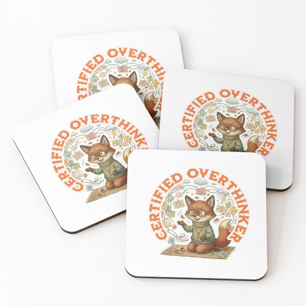 Item preview, Certified Overthinker Fox | Funny Anxiety Fox Design | Cute Overthinking Animal Art | Introvert Humor Gift | Mental health illustration designed and sold by Fernhaven.
