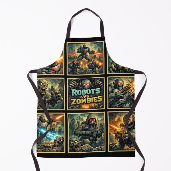Item preview, Robots vs Zombies Pop Art designed and sold by redsharkuk.