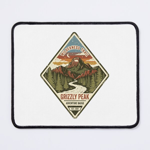 Item preview, Wilderness Trail Grizzly Peak Adventure Badge Mountain Hiking Camping Explorer designed and sold by Simsimah26Parks.