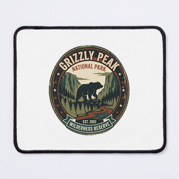 Item preview, Grizzly Peak National Park Est. 2001 Wilderness Reserve Grizzly Bear Outdoor Adventure Hiker Nature Lover designed and sold by Simsimah26Parks.
