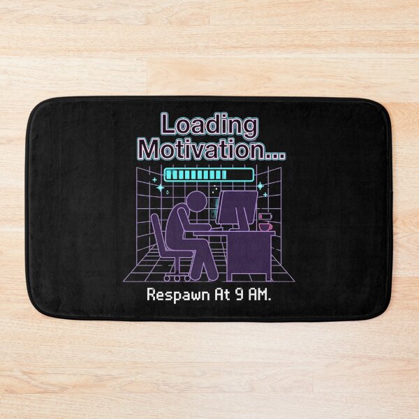 Item preview, Loading Motivation Respawn At 9 AM Neon Synthwave Computer Geek designed and sold by Fenay Designs.