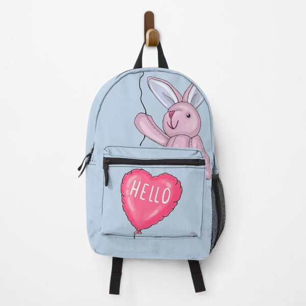 Item preview, Toy Pink Bunny with Heart Balloon | Cute Kawaii Rabbit Illustration designed and sold by Skayana.