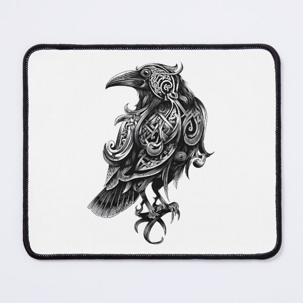 Item preview, Black Raven Norse Tattoo Design Emblem designed and sold by GrinGalore.