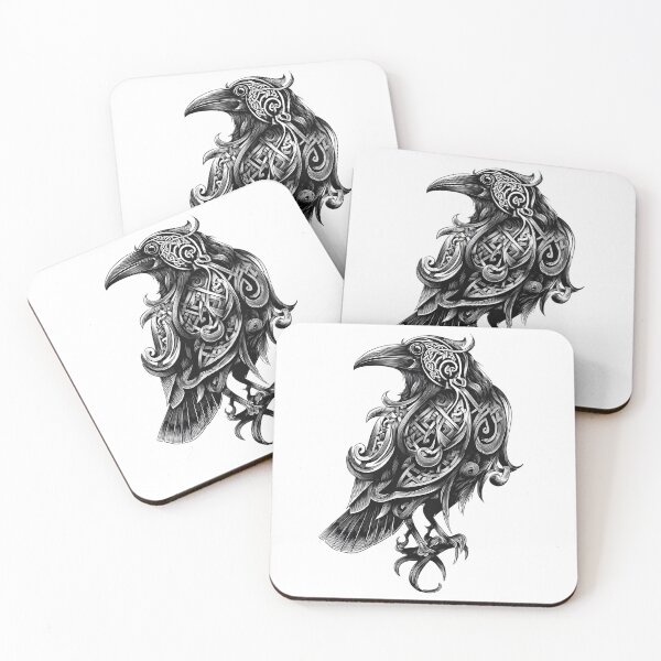 Item preview, Black Raven Norse Tattoo Design Emblem designed and sold by GrinGalore.