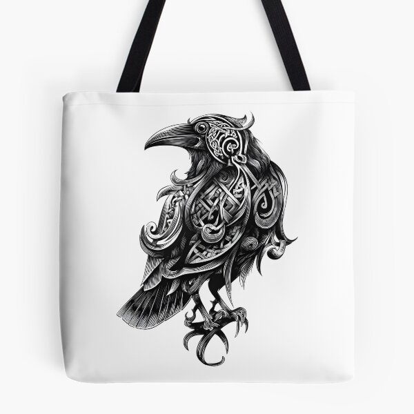 Item preview, Black Raven Norse Tattoo Design Emblem designed and sold by GrinGalore.