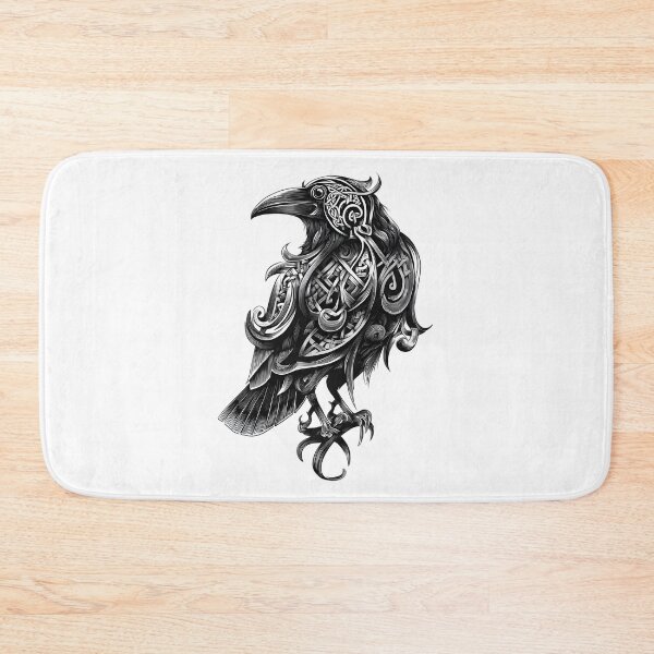 Item preview, Black Raven Norse Tattoo Design Emblem designed and sold by GrinGalore.