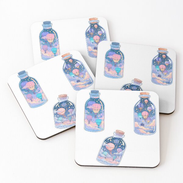 Item preview, Mini hot air balloons in a bottle sticker pack designed and sold by MendaciousMina.
