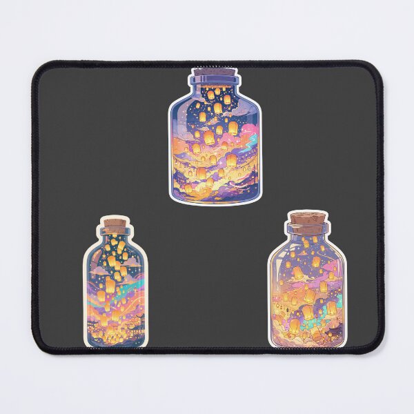 Item preview, Mini floating lanterns in a bottle sticker pack designed and sold by MendaciousMina.