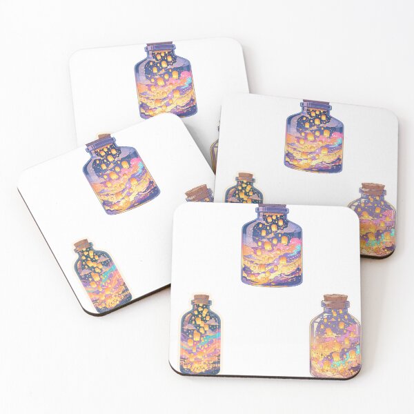 Item preview, Mini floating lanterns in a bottle sticker pack designed and sold by MendaciousMina.