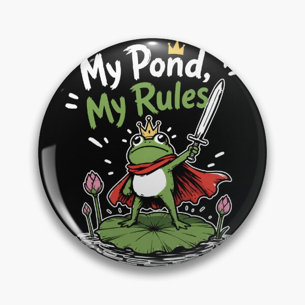 Item preview, My Pond My Rules Funny Frog King – Cute Lily Pad Royal Frog Cartoon designed and sold by Spyshirt.