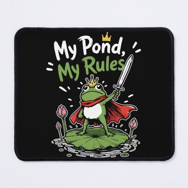 Item preview, My Pond My Rules Funny Frog King – Cute Lily Pad Royal Frog Cartoon designed and sold by Spyshirt.