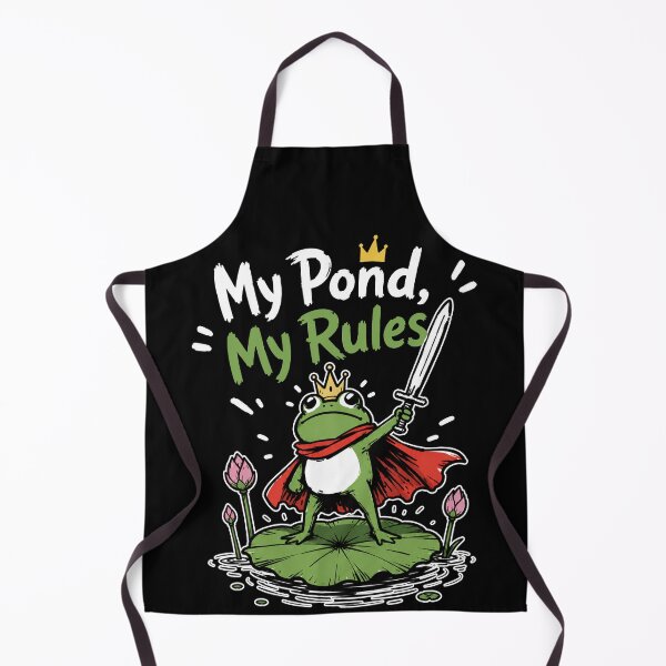 Item preview, My Pond My Rules Funny Frog King – Cute Lily Pad Royal Frog Cartoon designed and sold by Spyshirt.