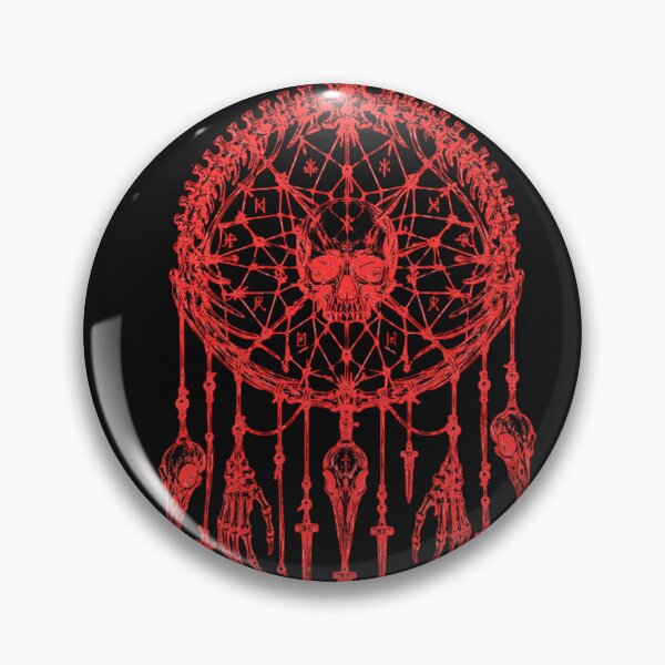 Item preview, Red Neon Gothic Dreamcatcher Skull Shamanic Ritual designed and sold by DarkOriginArts.