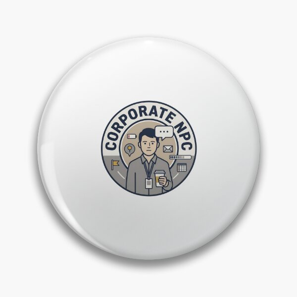 Item preview, Corporate NPC Funny Remote Work Office Employee Badge designed and sold by Fenay Designs.