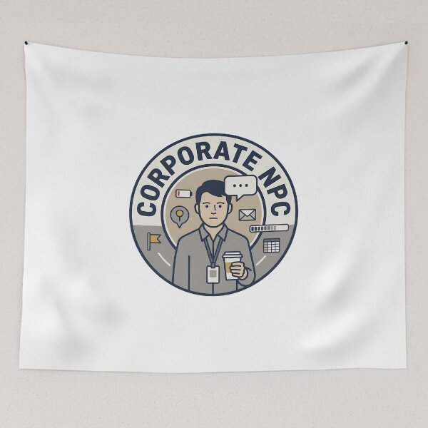 Item preview, Corporate NPC Funny Remote Work Office Employee Badge designed and sold by Fenay Designs.