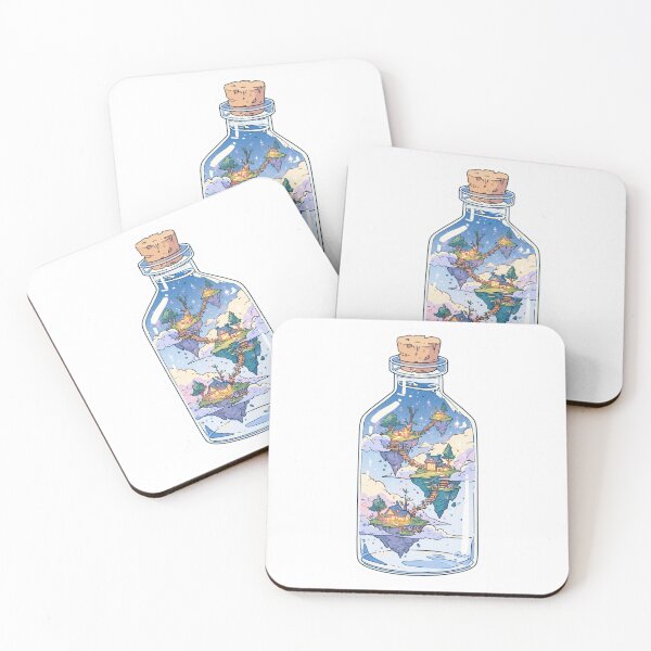 Item preview, Floating islands in a bottle sticker pack designed and sold by MendaciousMina.