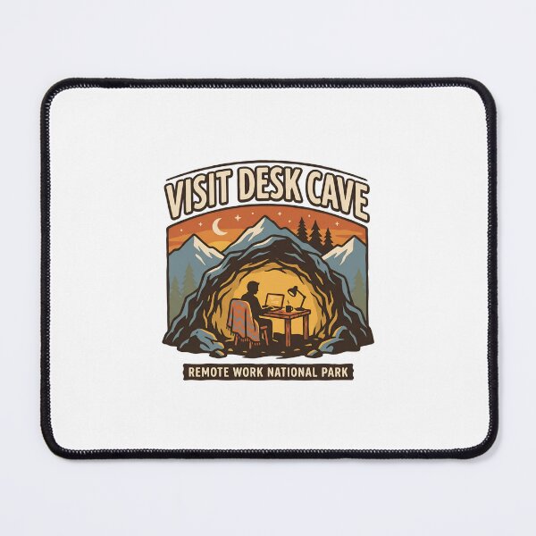 Item preview, Visit Desk Cave Remote Work National Park Vintage Travel Badge designed and sold by Fenay Designs.