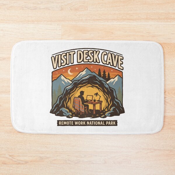 Item preview, Visit Desk Cave Remote Work National Park Vintage Travel Badge designed and sold by Fenay Designs.