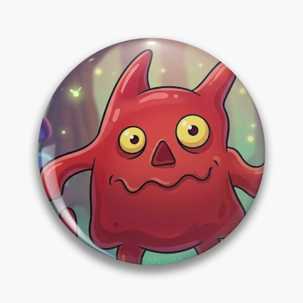 Item preview, A cute, red monster exploring a glowing magical forest designed and sold by AirCrayons27.