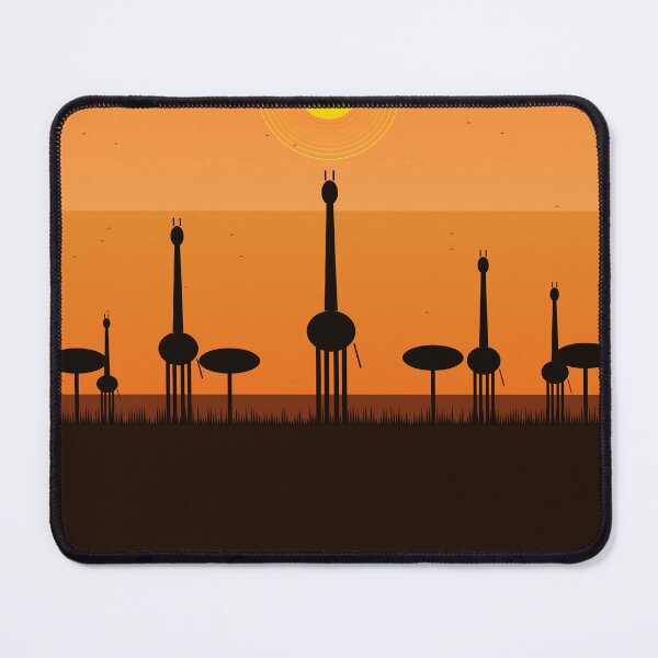 Item preview, African Giraffe Sunset Silhouette Savanna Orange Art designed and sold by AfricanArtHub.