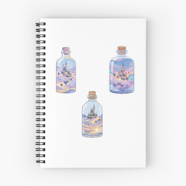 Item preview, Mini floating castles in a bottle sticker pack designed and sold by MendaciousMina.