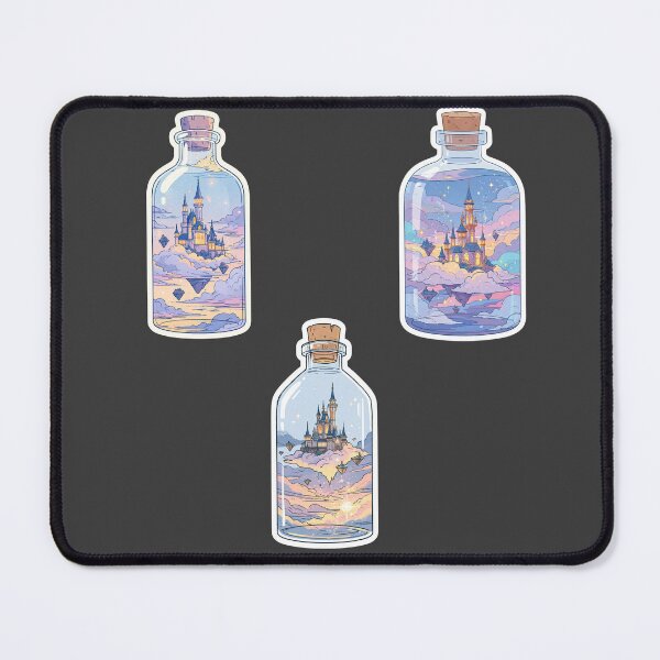 Item preview, Mini floating castles in a bottle sticker pack designed and sold by MendaciousMina.