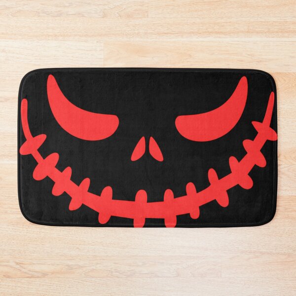 Item preview, Red Neon Evil Pumpkin Face Creepy Stitched Smile designed and sold by DarkOriginArts.