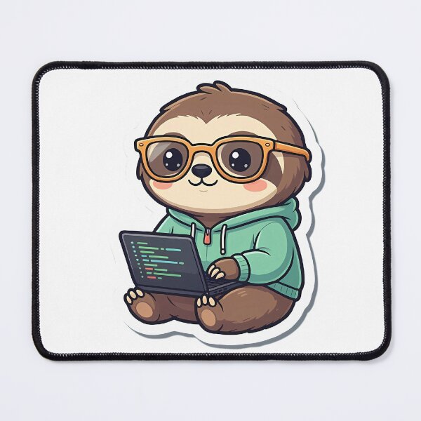 Item preview, Cute Sloth Programmer Coding on Laptop designed and sold by YALLABUY.