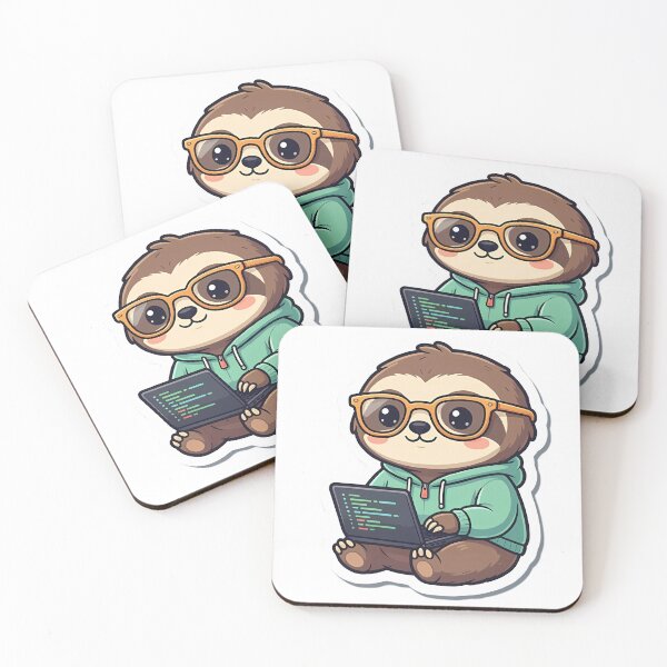 Item preview, Cute Sloth Programmer Coding on Laptop designed and sold by YALLABUY.
