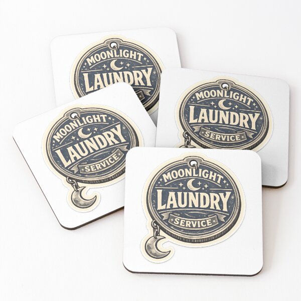 Item preview, Moonlight Laundry Service Vintage Token Design designed and sold by Naviora.