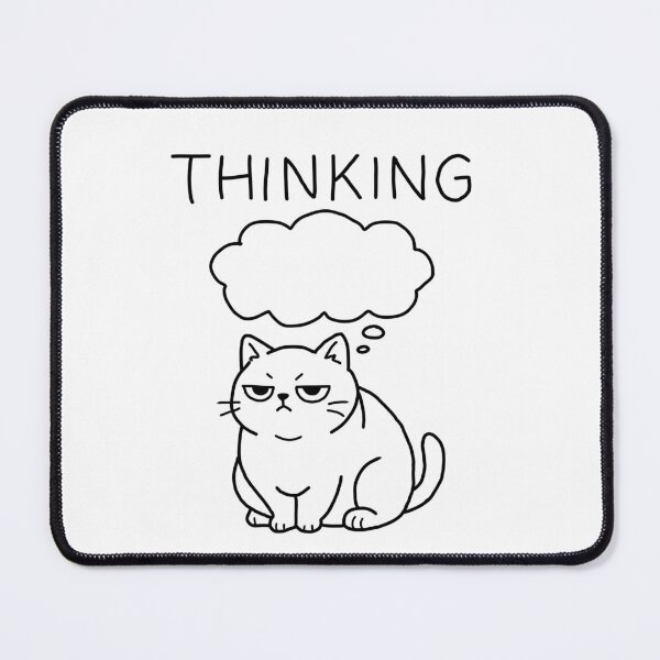 Item preview, Thinking Cat | Funny Grumpy Cat Line Art  designed and sold by Midnight Margin .