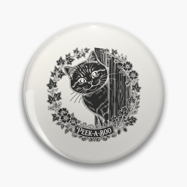 Item preview, Peek-a-Boo Cat with Floral Wreath - Black Silhouette designed and sold by sxtfejvseyn.