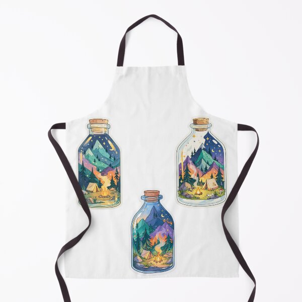 Item preview, Mini camping landscape in a bottle sticker pack designed and sold by MendaciousMina.