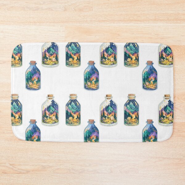 Item preview, Mini camping landscape in a bottle sticker pack designed and sold by MendaciousMina.