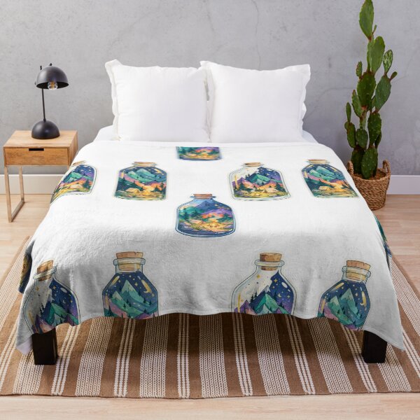 Item preview, Mini camping landscape in a bottle sticker pack designed and sold by MendaciousMina.