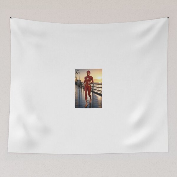 Item preview, flash in red suit walking on pier with flip flop designed and sold by CathryneDelamort.